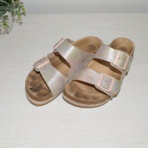 Limited Edition Arizona White Iridescent Pearl & Tan Birkenstocks Size 8
